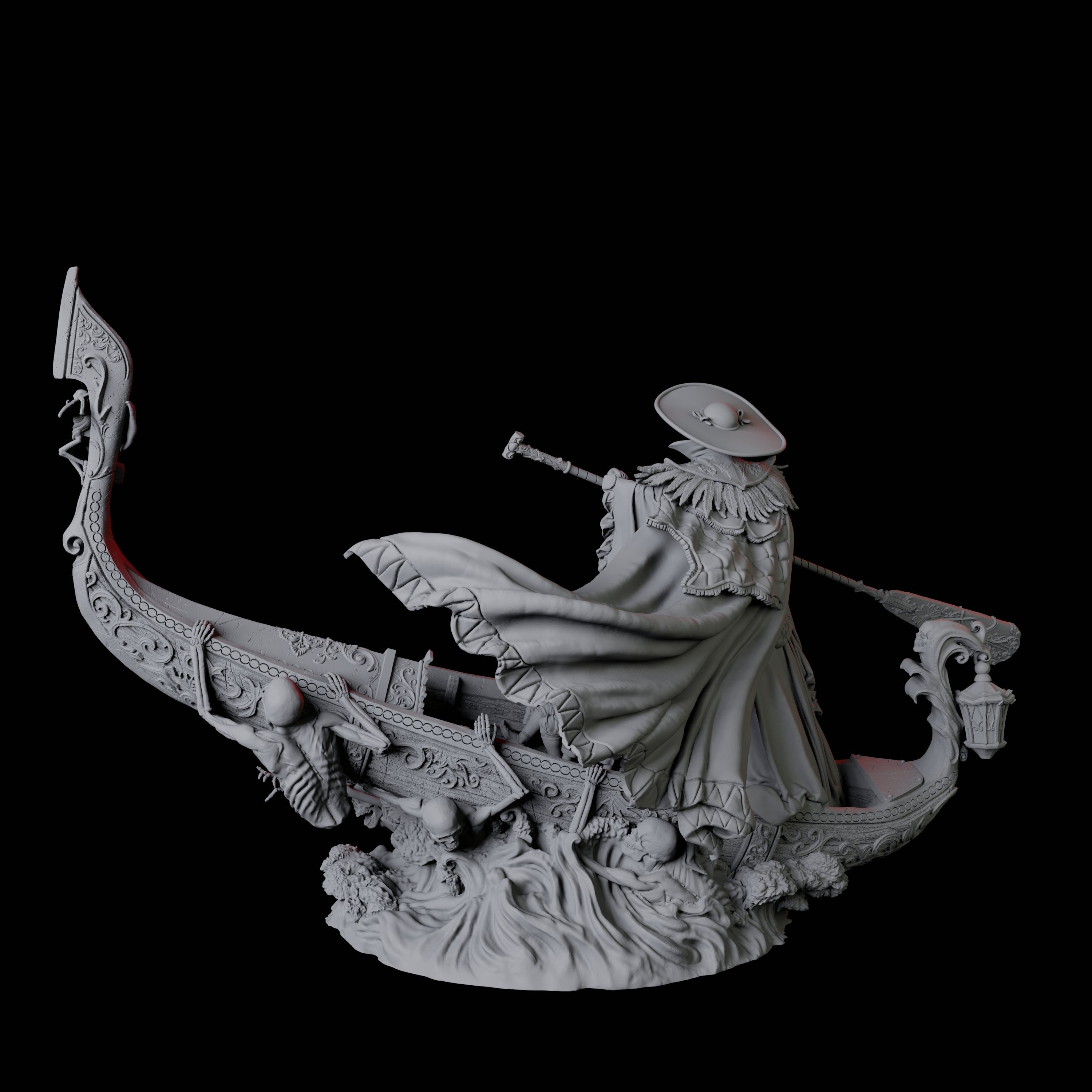 Punting Gondolier of the River Styx A Miniature for Dungeons and Dragons, Pathfinder or other TTRPGs