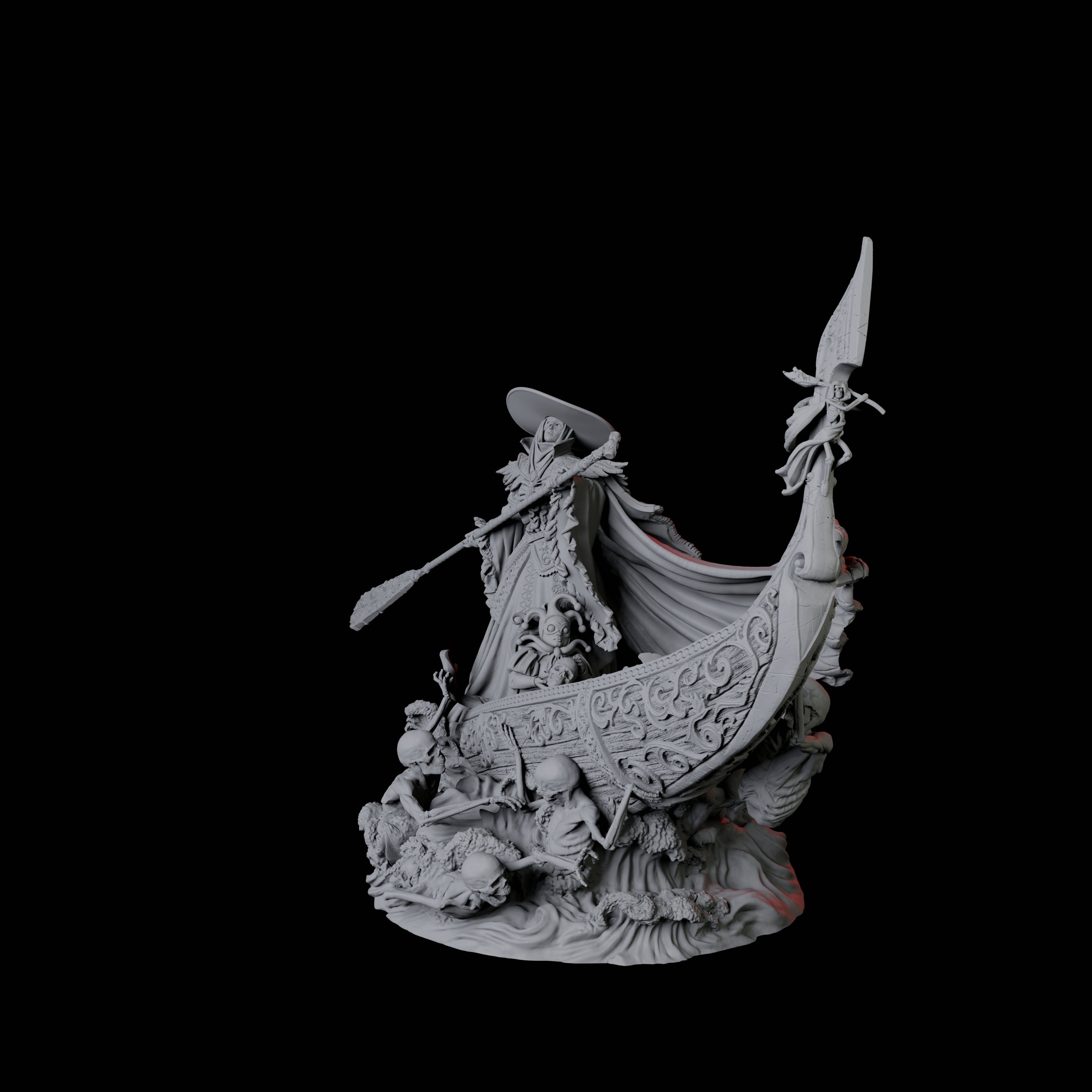 Punting Gondolier of the River Styx A Miniature for Dungeons and Dragons, Pathfinder or other TTRPGs