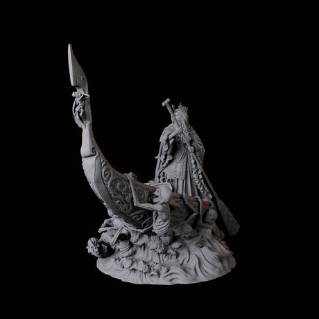 Punting Gondolier of the River Styx B Miniature for Dungeons and Dragons, Pathfinder or other TTRPGs