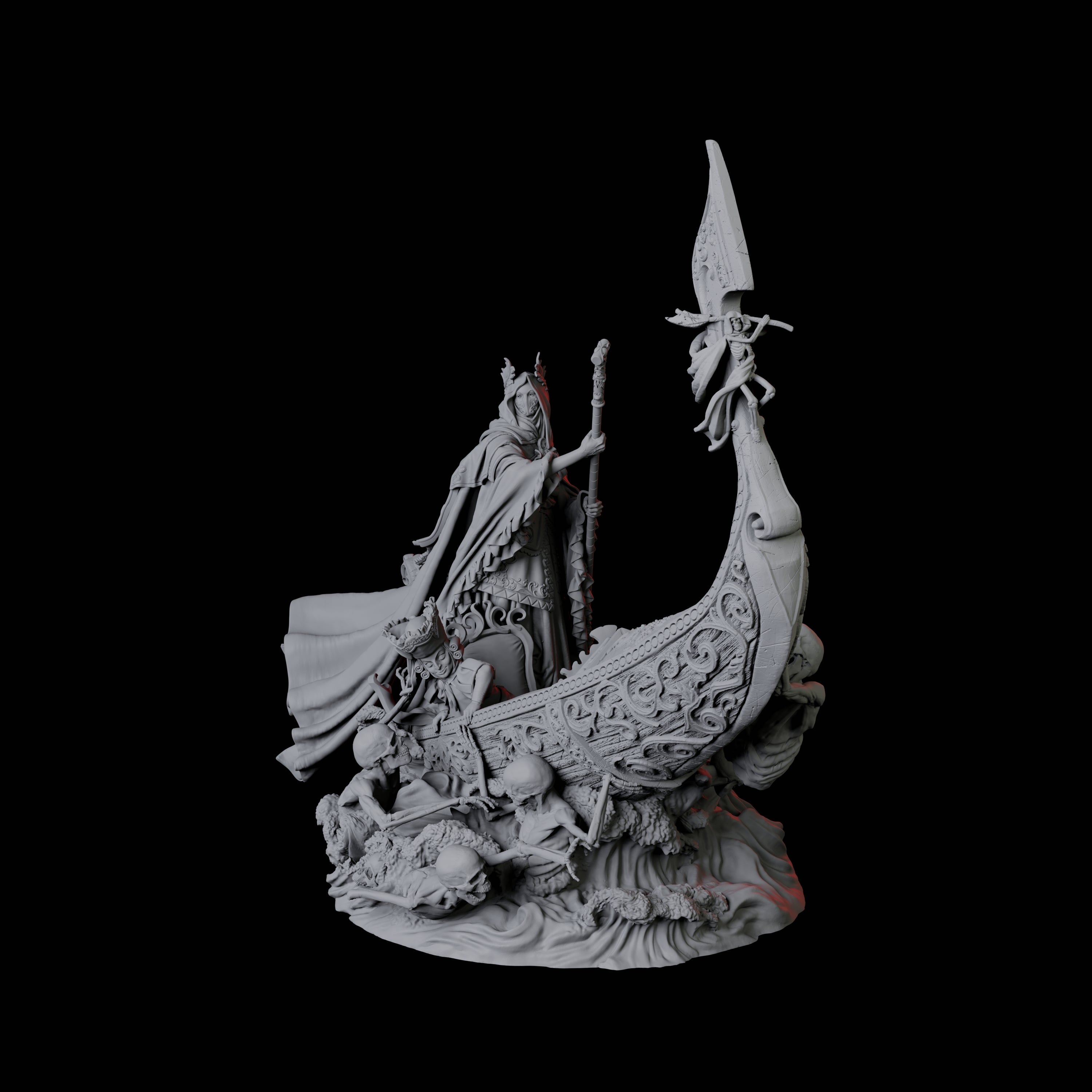 Punting Gondolier of the River Styx B Miniature for Dungeons and Dragons, Pathfinder or other TTRPGs