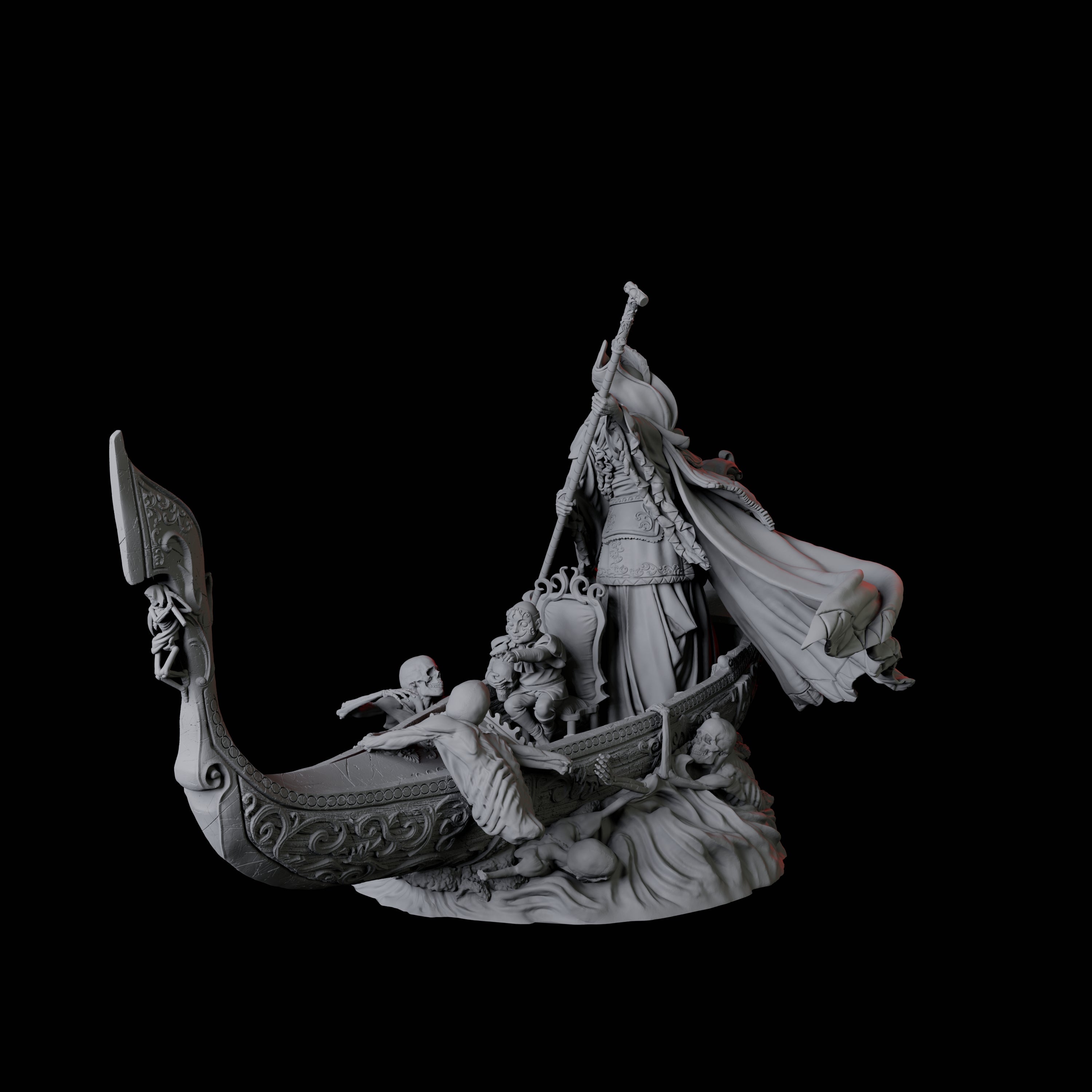 Punting Gondolier of the River Styx C Miniature for Dungeons and Dragons, Pathfinder or other TTRPGs