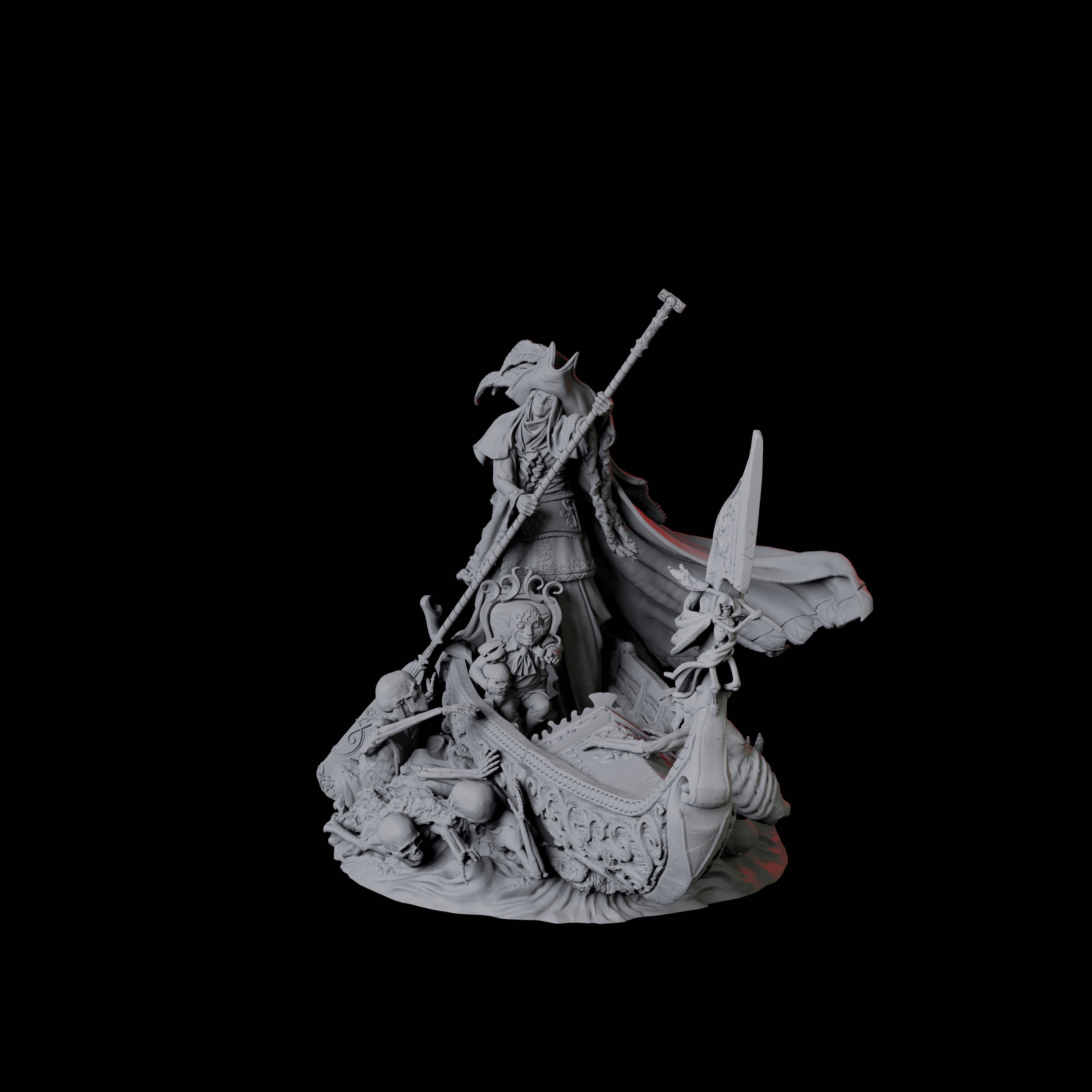 Punting Gondolier of the River Styx C Miniature for Dungeons and Dragons, Pathfinder or other TTRPGs