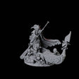 Punting Gondolier of the River Styx C Miniature for Dungeons and Dragons, Pathfinder or other TTRPGs