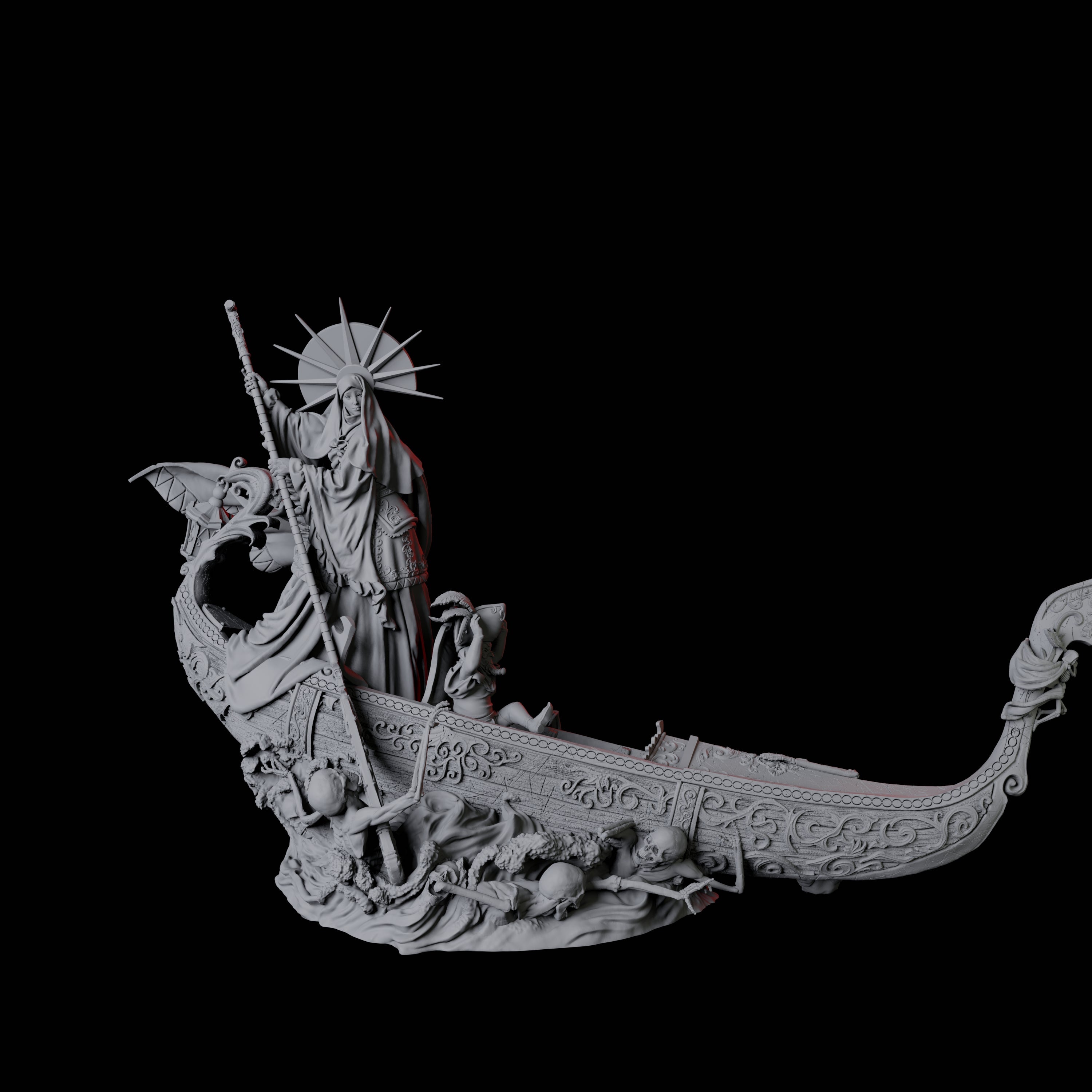 Punting Gondolier of the River Styx D Miniature for Dungeons and Dragons, Pathfinder or other TTRPGs