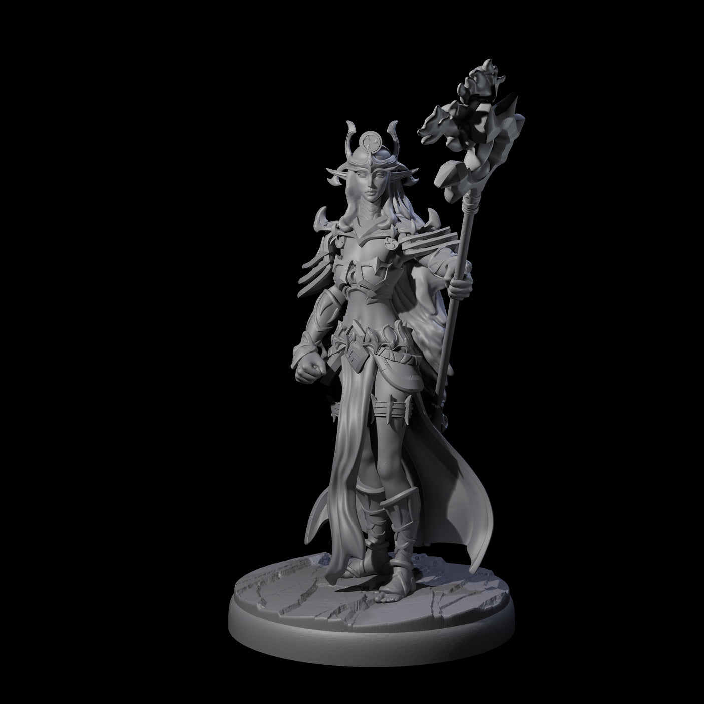 Pure Dark Elf Sorceress B Miniature for Dungeons and Dragons, Pathfinder or other TTRPGs