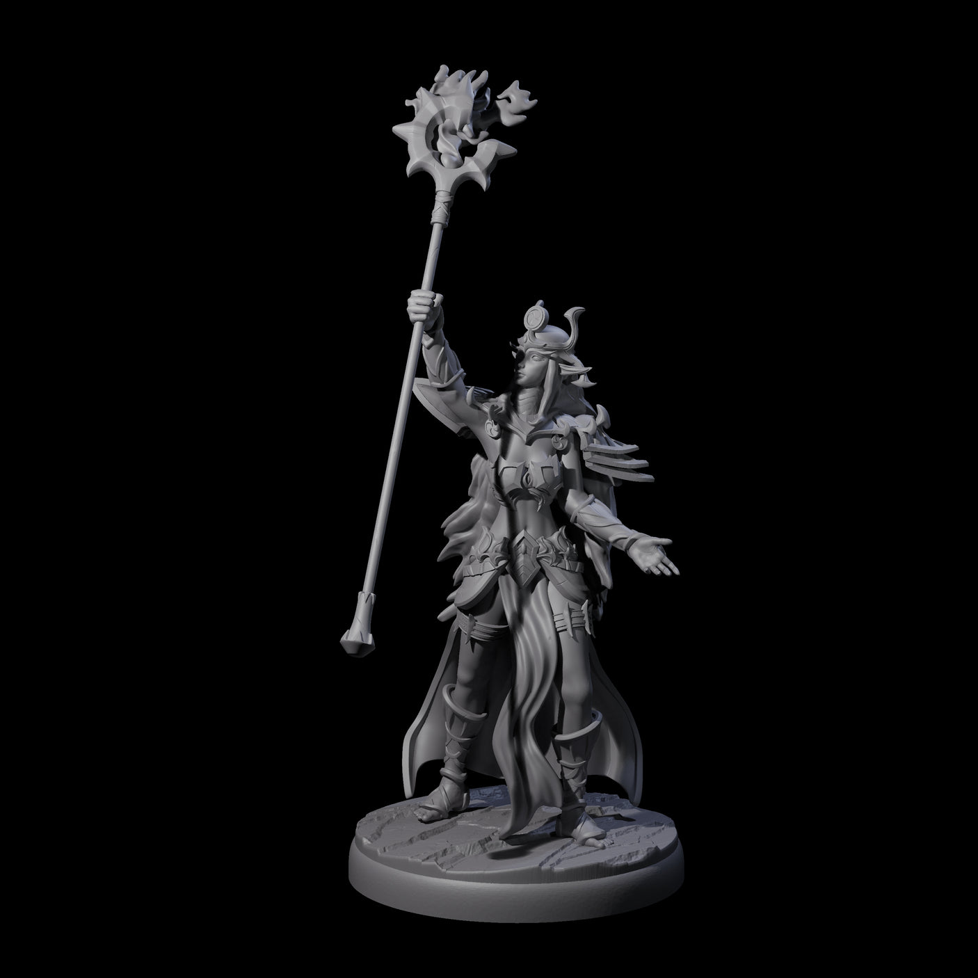 Pure Dark Elf Sorceress C Miniature for Dungeons and Dragons, Pathfinder or other TTRPGs