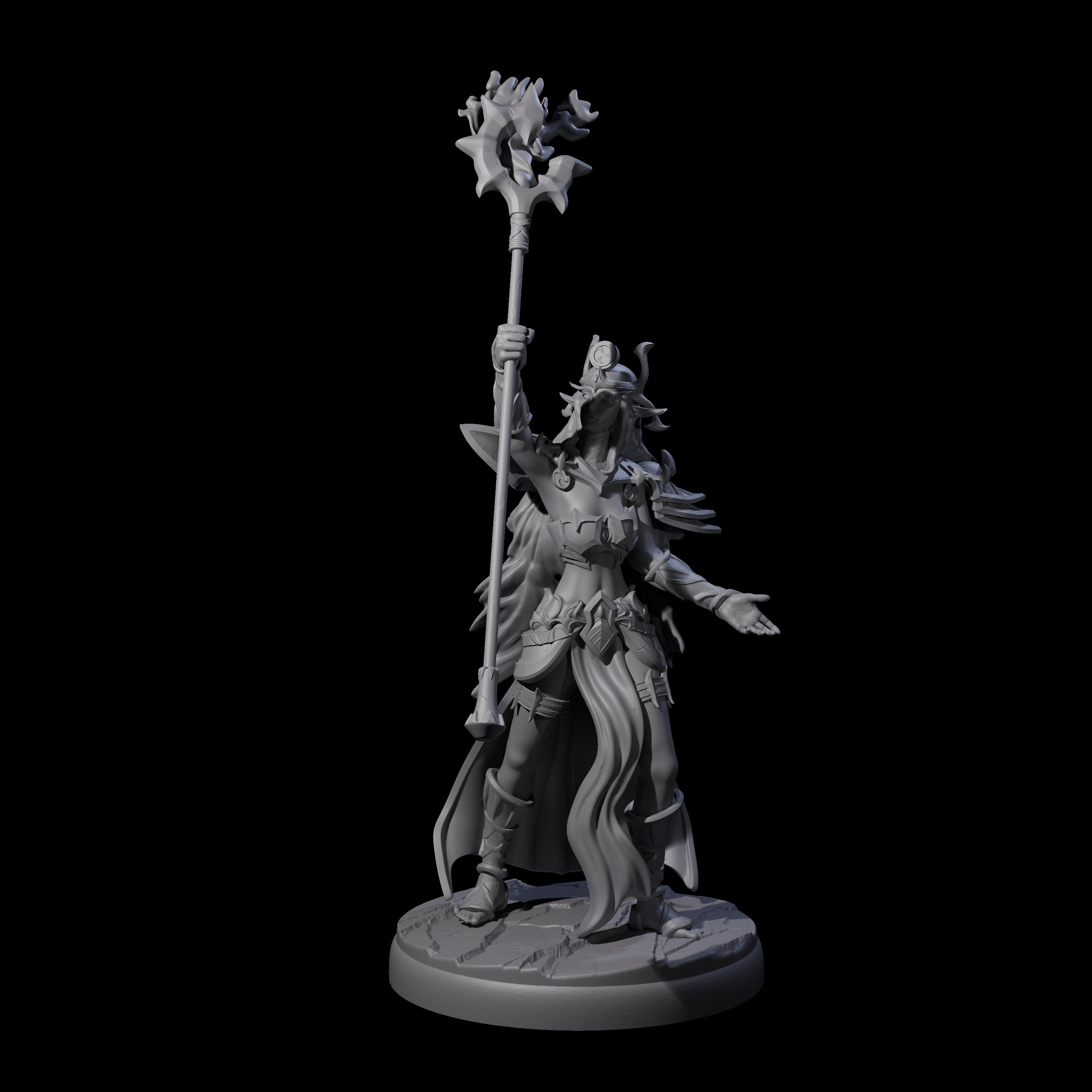 Pure Dark Elf Sorceress C Miniature for Dungeons and Dragons, Pathfinder or other TTRPGs