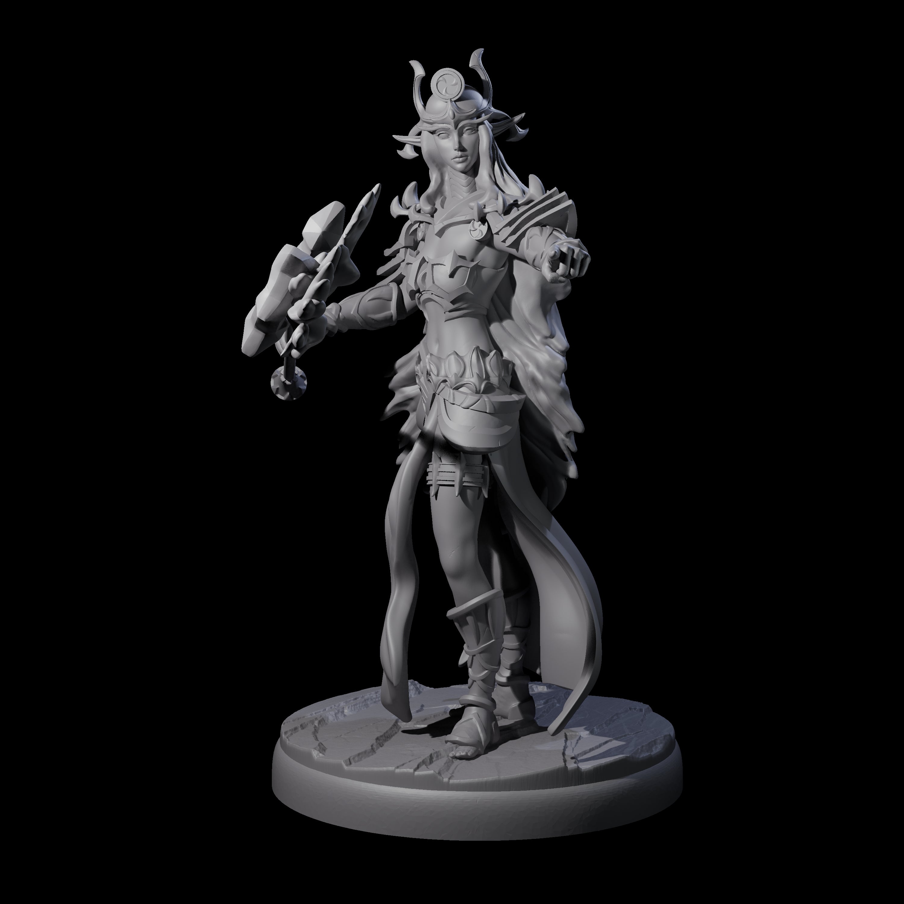 Pure Dark Elf Sorceress Cabal Miniature for Dungeons and Dragons, Pathfinder or other TTRPGs