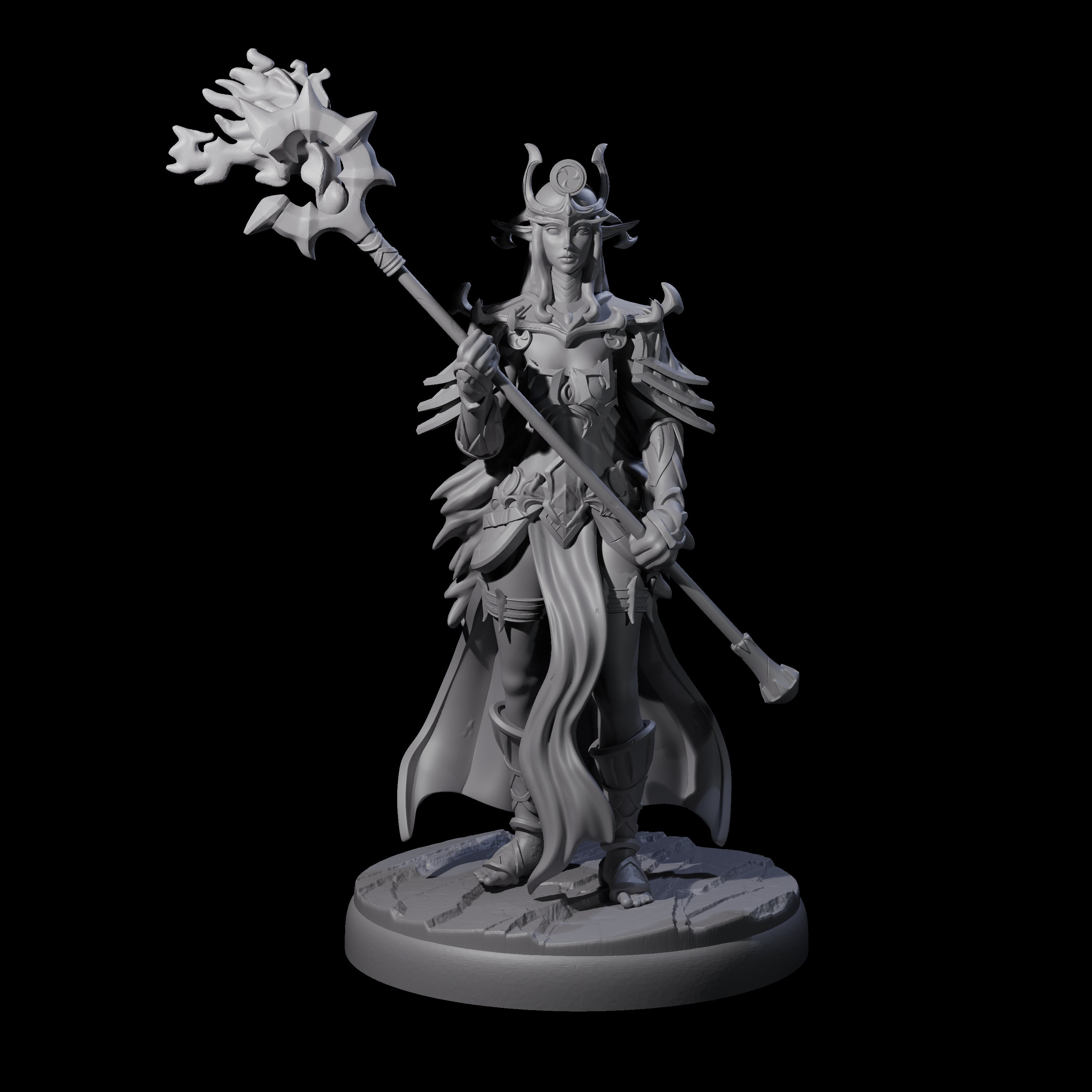 Pure Dark Elf Sorceress Cabal Miniature for Dungeons and Dragons, Pathfinder or other TTRPGs