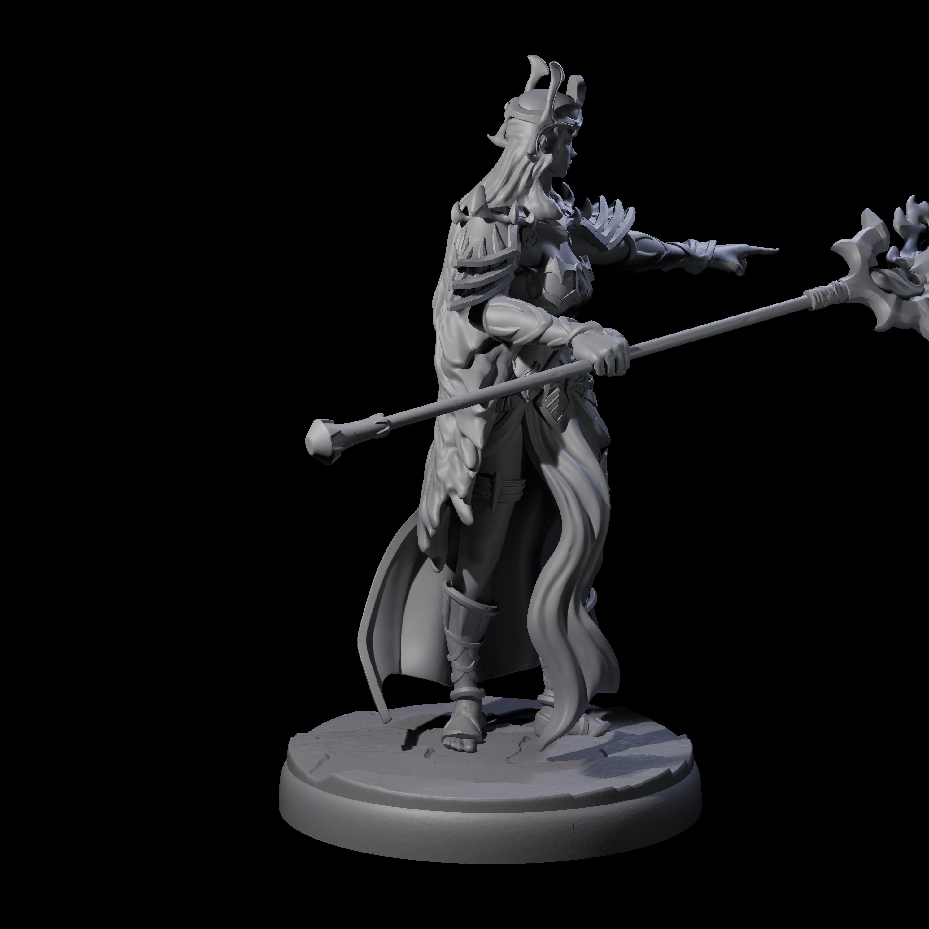 Pure Dark Elf Sorceress D Miniature for Dungeons and Dragons, Pathfinder or other TTRPGs