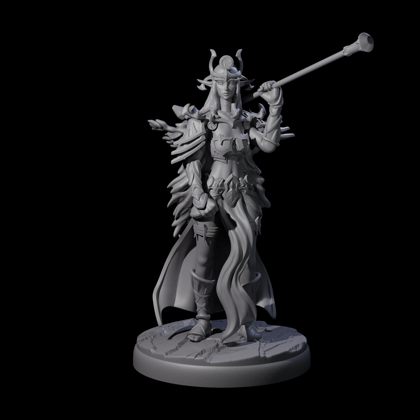 Pure Dark Elf Sorceress E Miniature for Dungeons and Dragons, Pathfinder or other TTRPGs