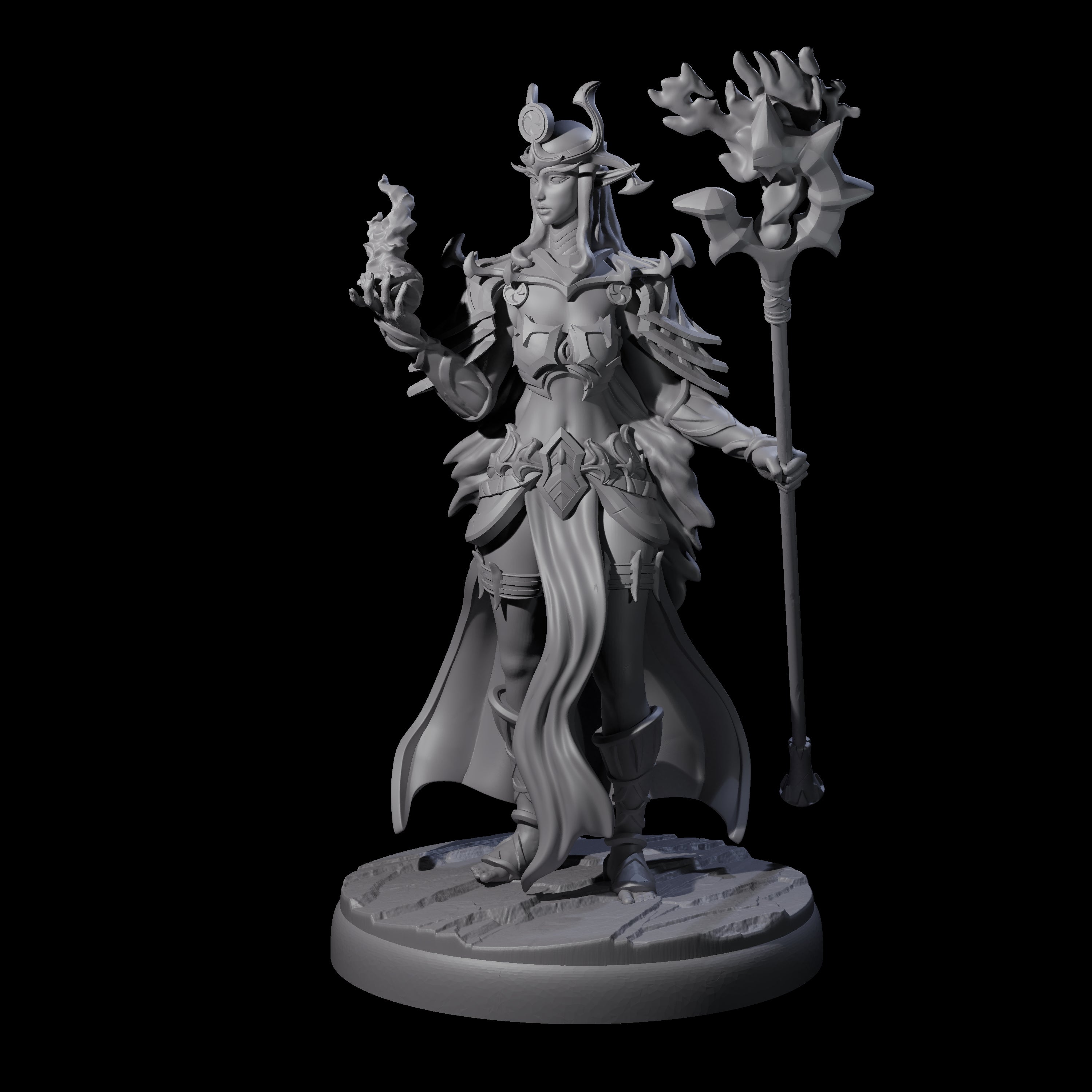 Pure Dark Elf Sorceress I Miniature for Dungeons and Dragons, Pathfinder or other TTRPGs