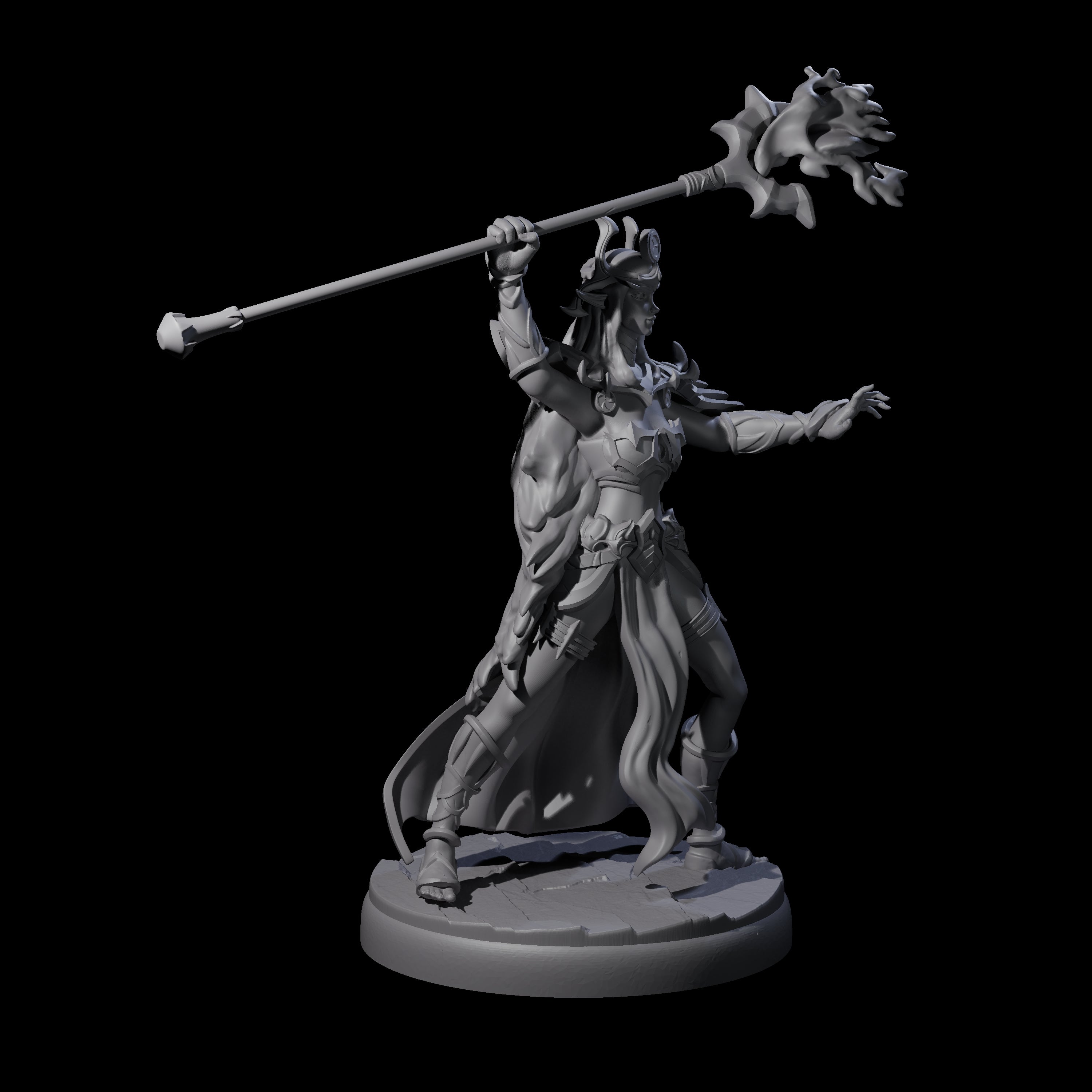 Pure Dark Elf Sorceress J Miniature for Dungeons and Dragons, Pathfinder or other TTRPGs