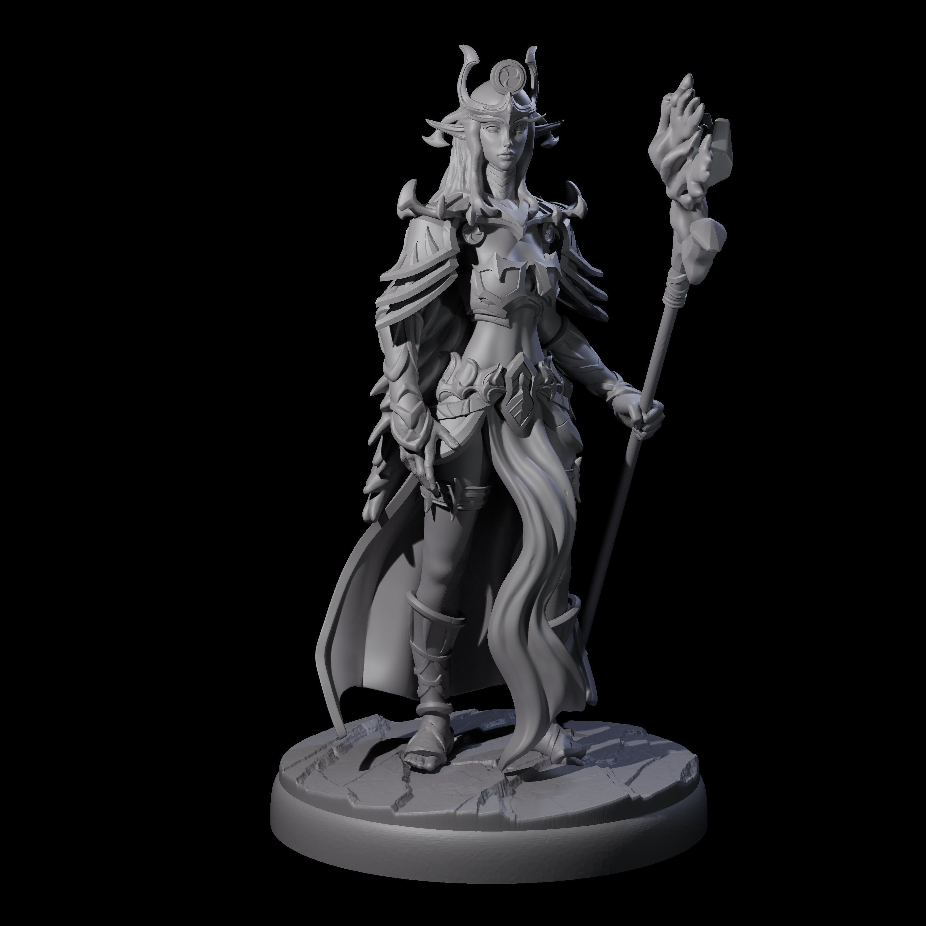 Pure Dark Elf Sorceress L Miniature for Dungeons and Dragons, Pathfinder or other TTRPGs