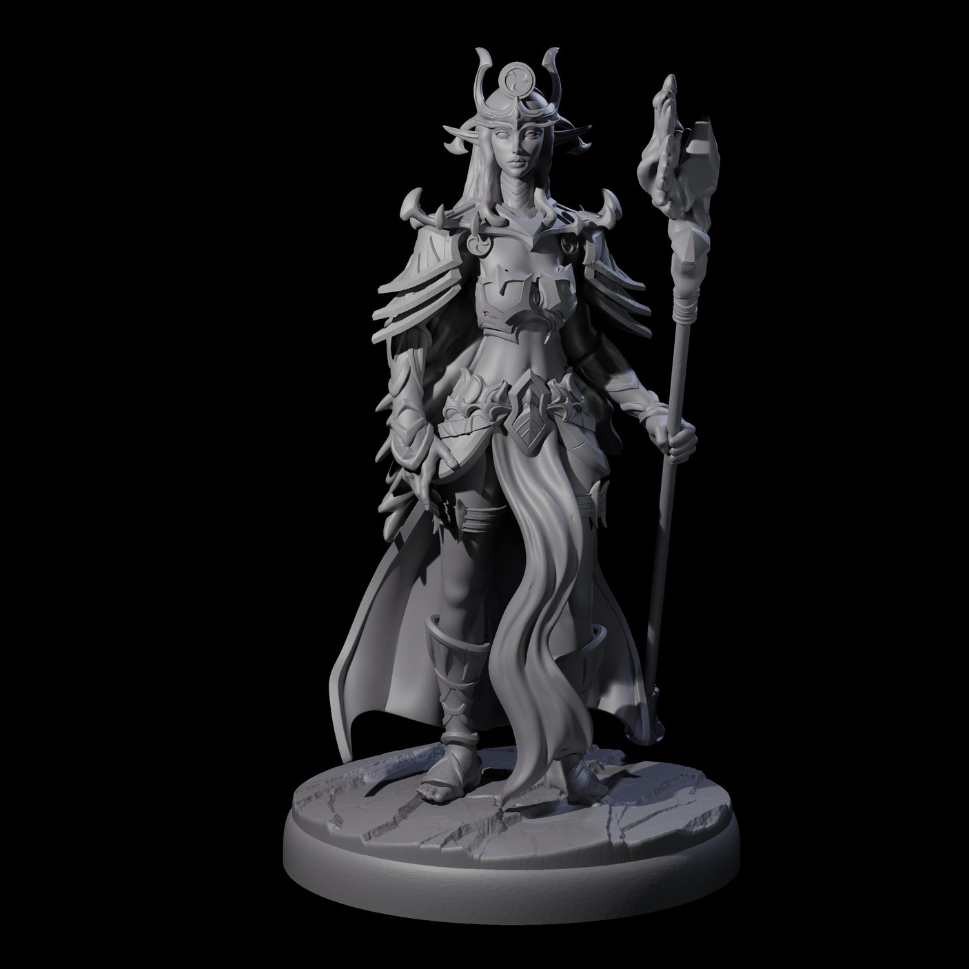 Pure Dark Elf Sorceress L Miniature for Dungeons and Dragons, Pathfinder or other TTRPGs