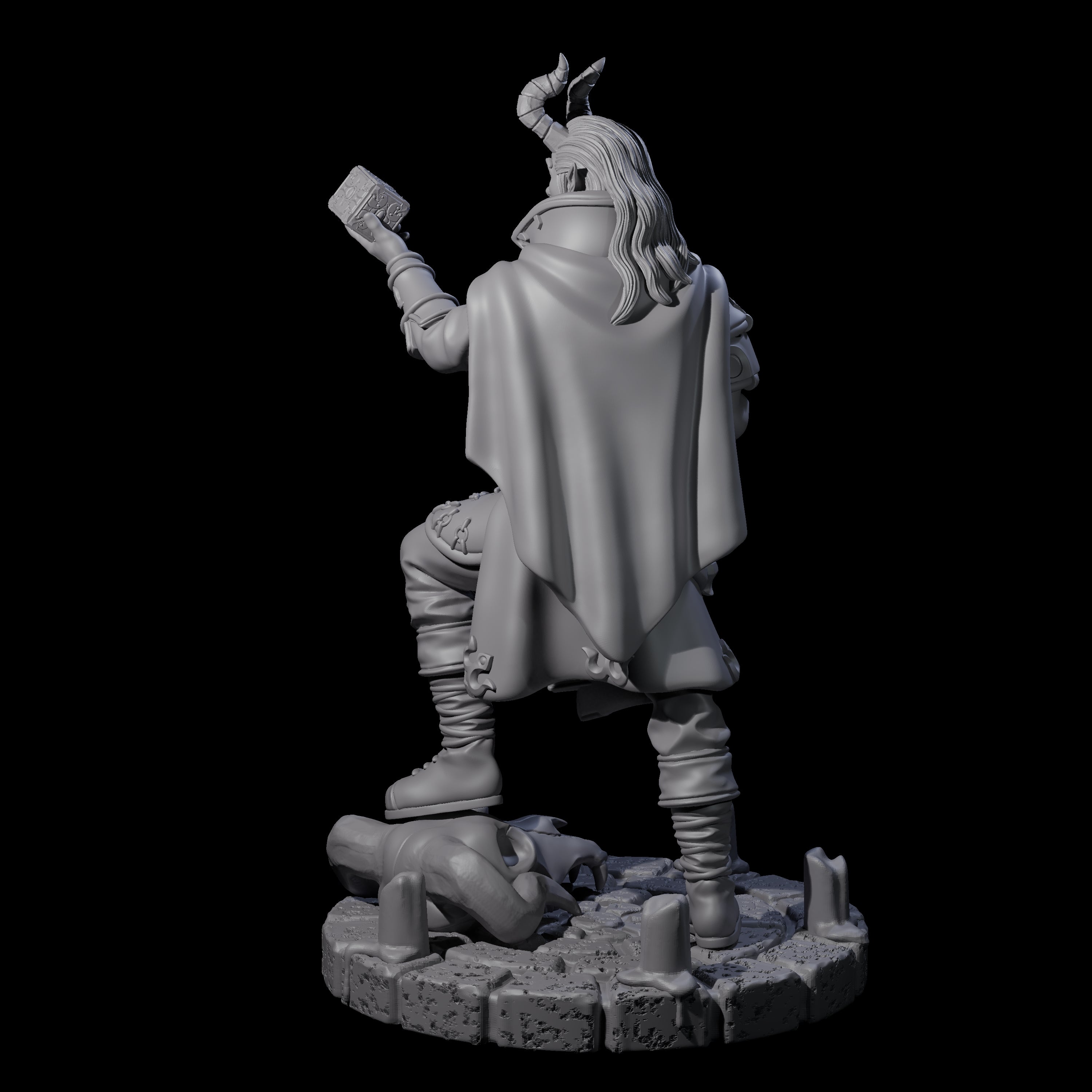 Puzzling Tiefling Miniature for Dungeons and Dragons, Pathfinder or other TTRPGs
