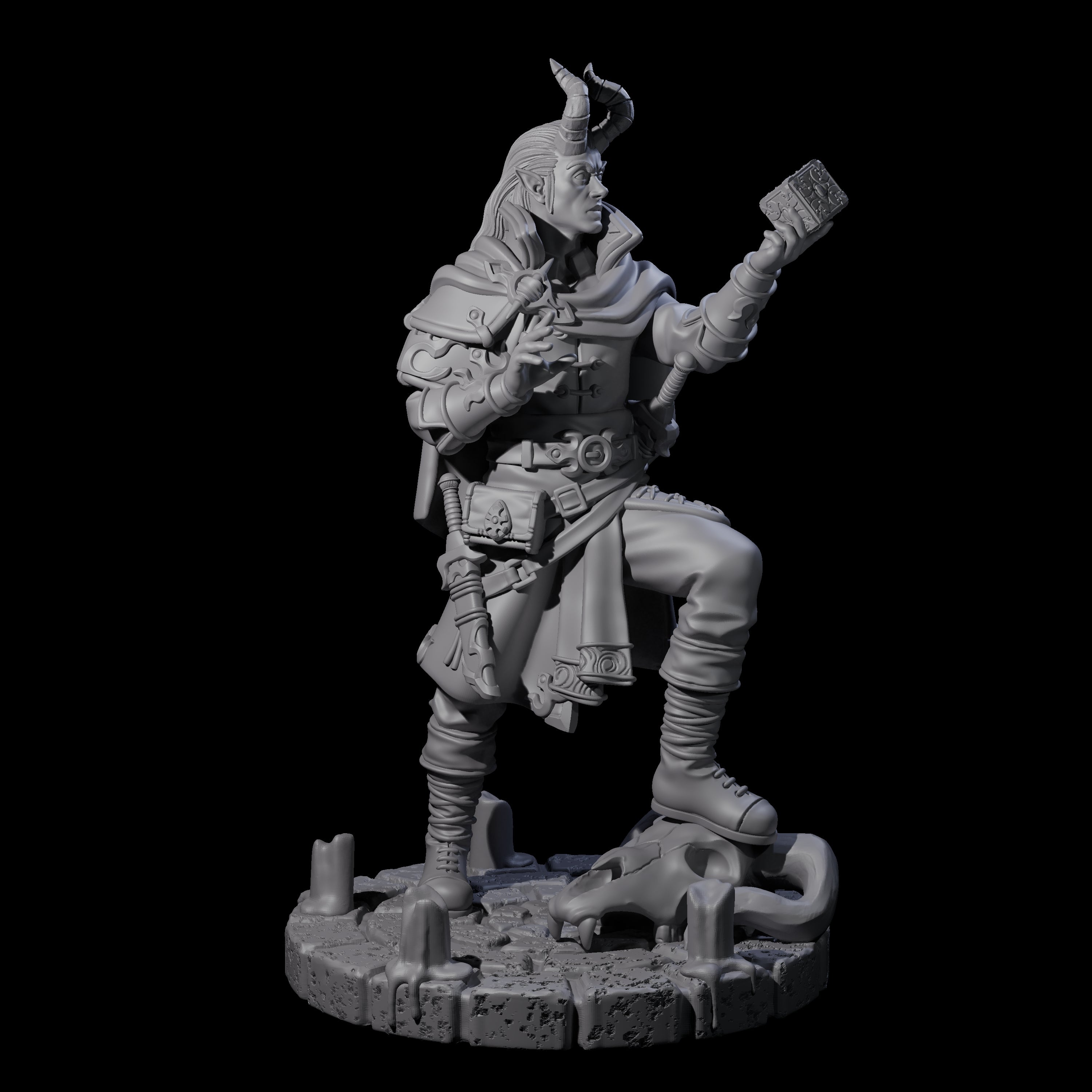 Puzzling Tiefling Miniature for Dungeons and Dragons, Pathfinder or other TTRPGs