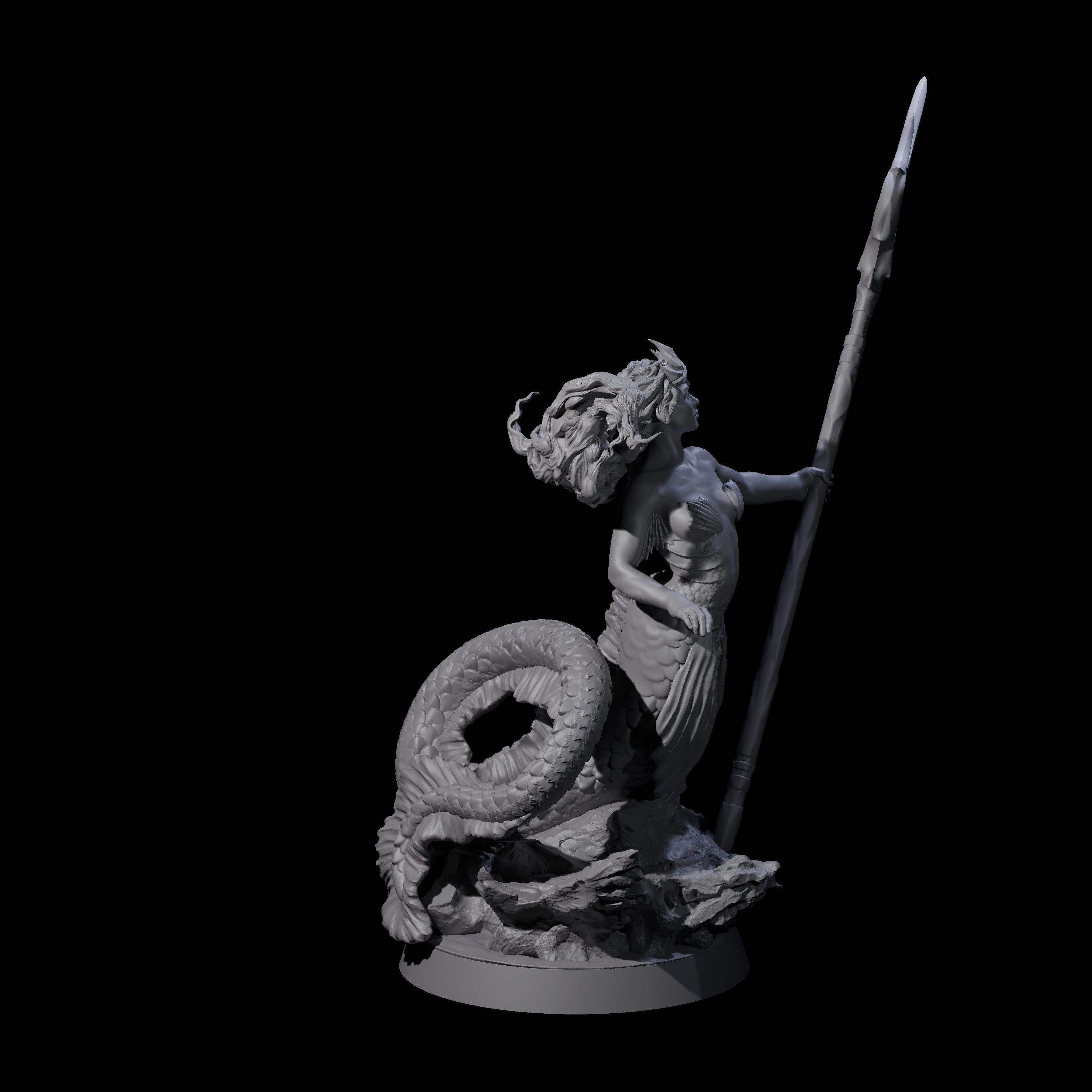 Queen Mermaid Miniature for Dungeons and Dragons, Pathfinder or other TTRPGs