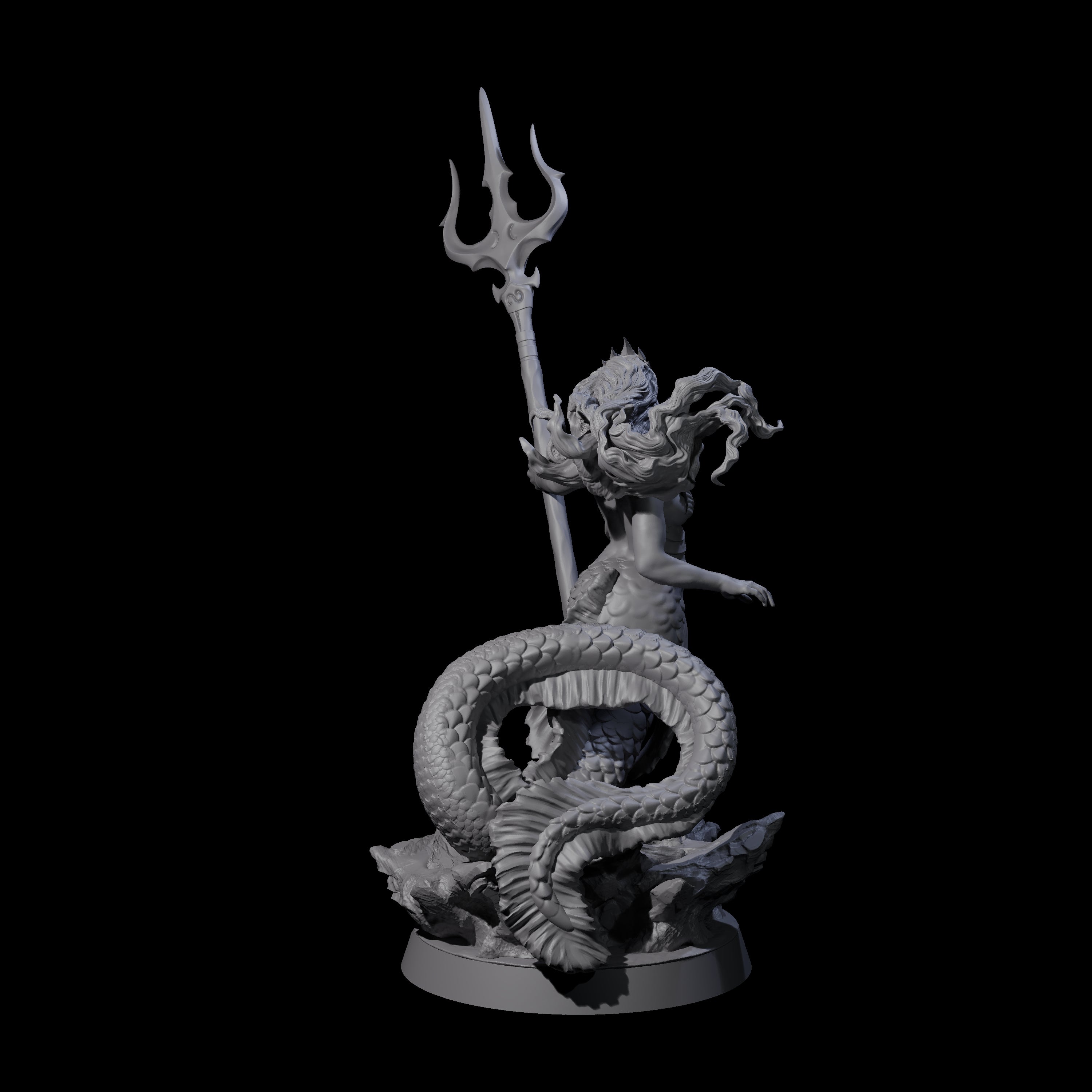 Queen Mermaid Miniature for Dungeons and Dragons, Pathfinder or other TTRPGs