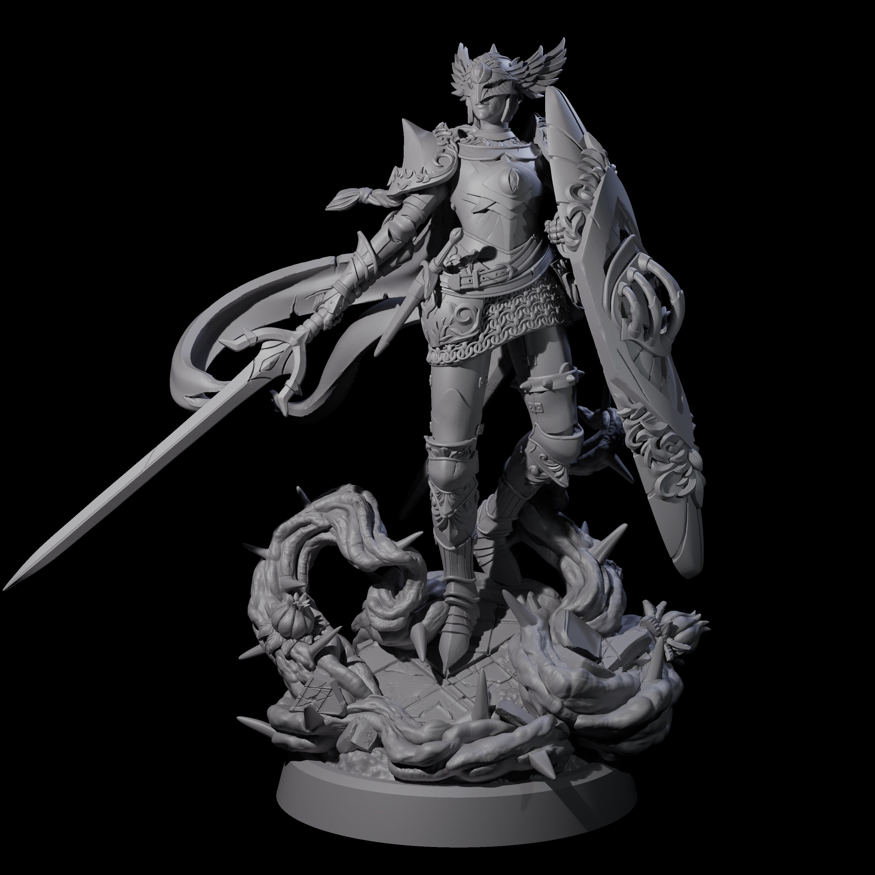 Radiant Swordmaster Miniature for Dungeons and Dragons, Pathfinder or other TTRPGs