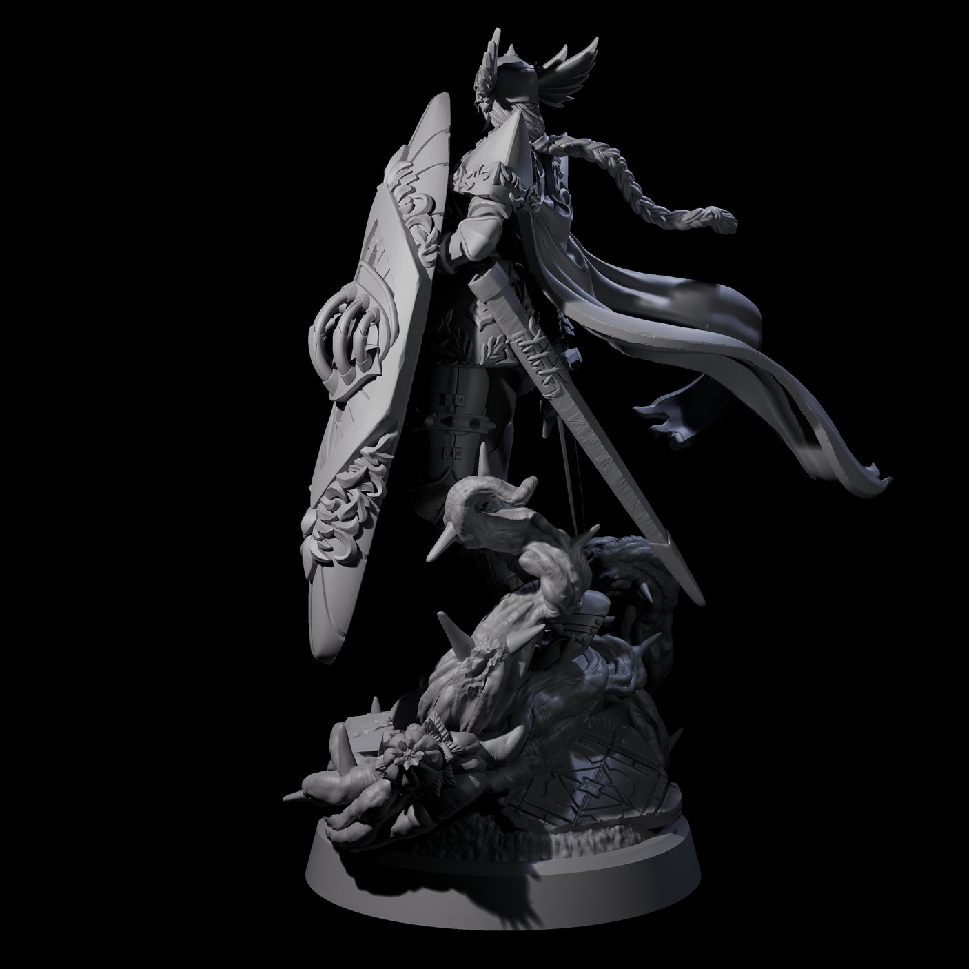 Radiant Swordmaster Miniature for Dungeons and Dragons, Pathfinder or other TTRPGs