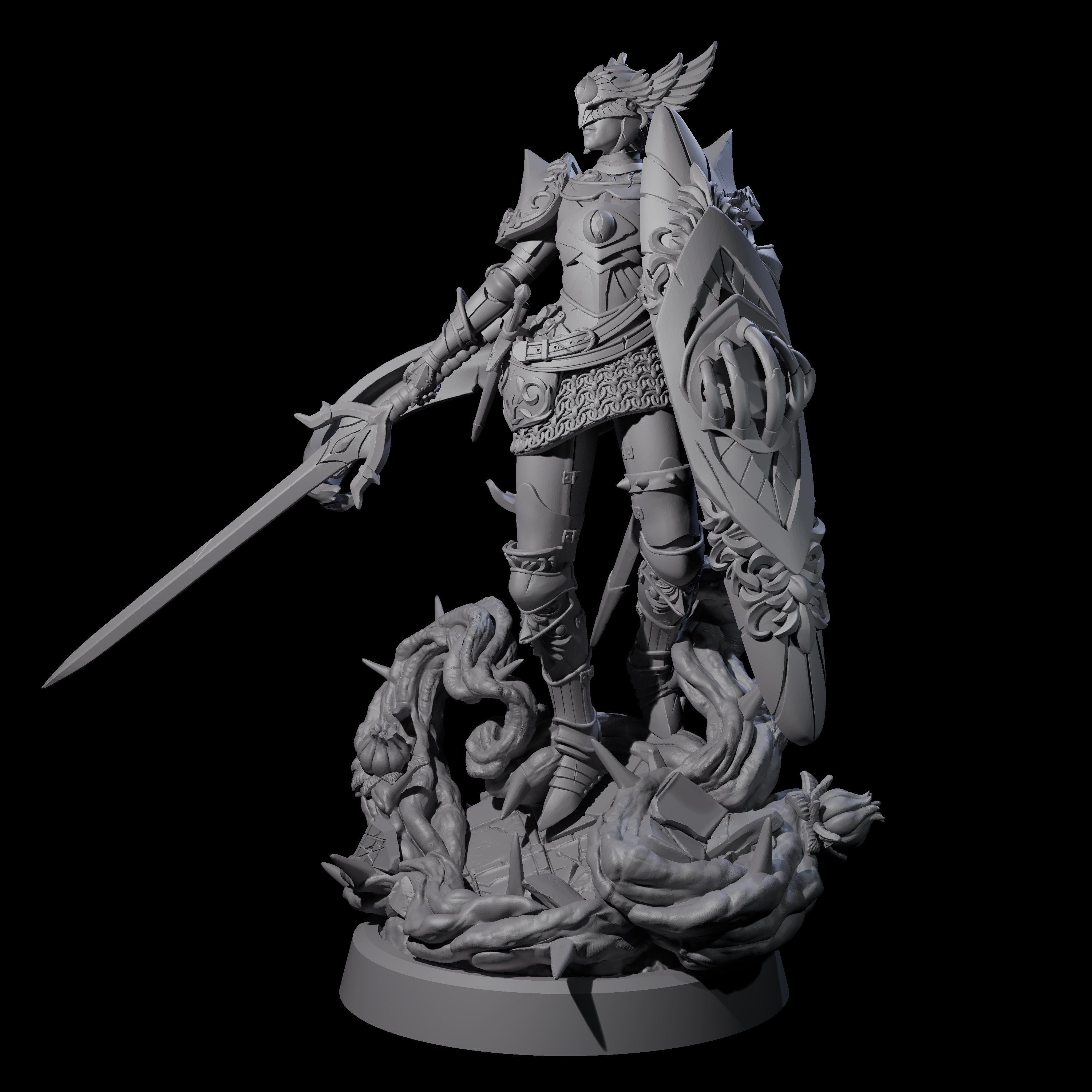 Radiant Swordmaster Miniature for Dungeons and Dragons, Pathfinder or other TTRPGs