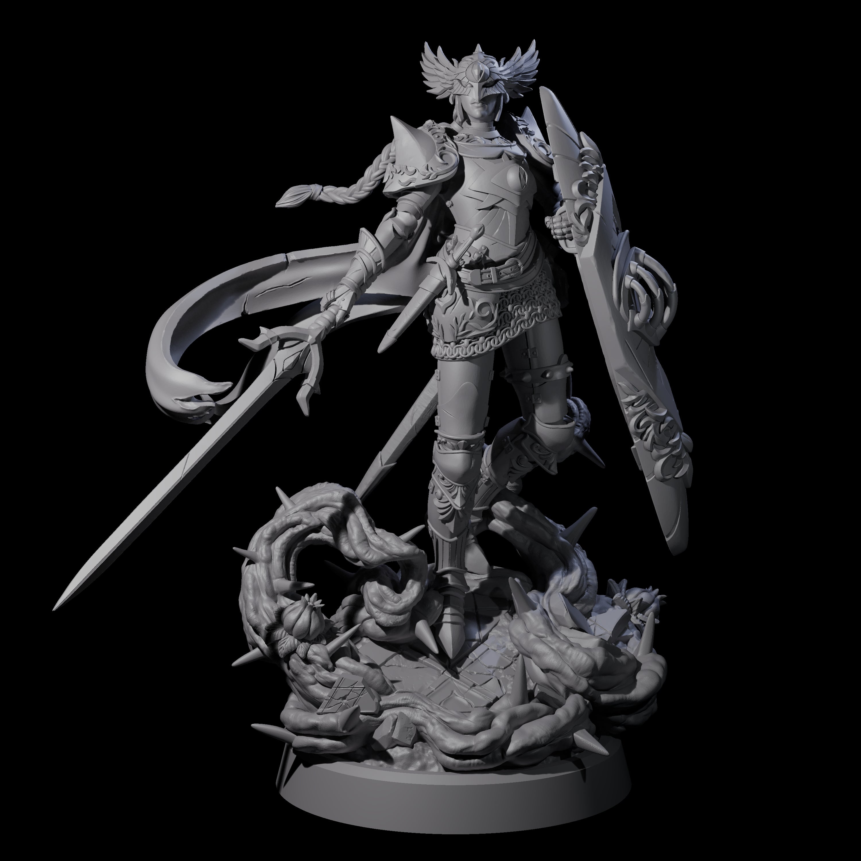 Radiant Swordmaster Miniature for Dungeons and Dragons, Pathfinder or other TTRPGs