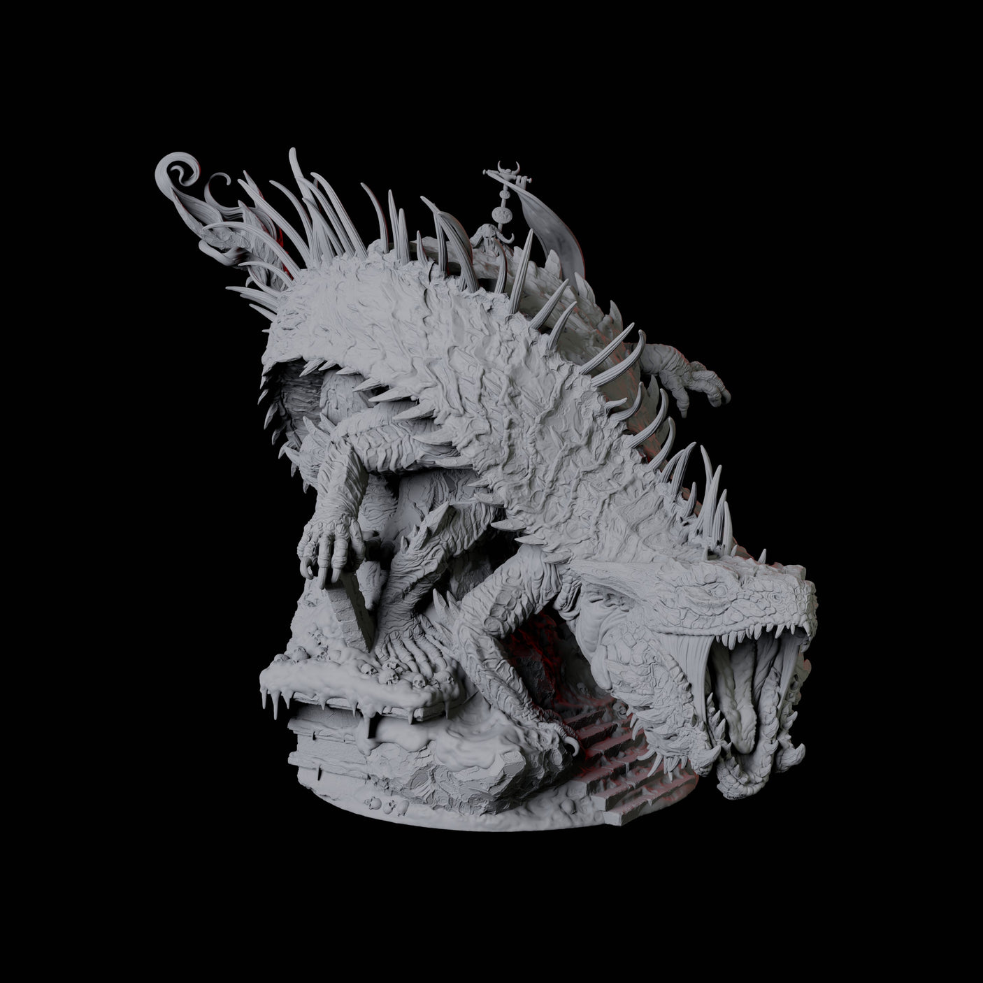 Raging Behir Miniature for Dungeons and Dragons, Pathfinder or other TTRPGs