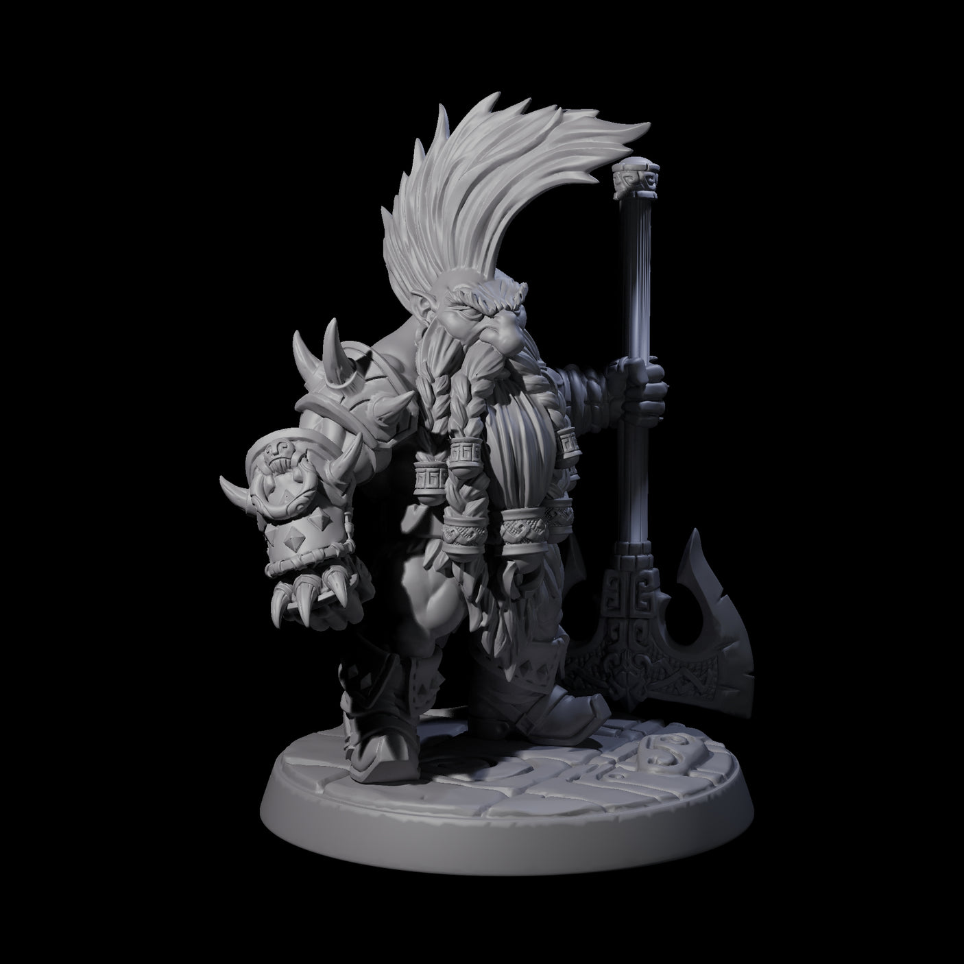 Raging Berserker Dwarf B Miniature for Dungeons and Dragons, Pathfinder or other TTRPGs