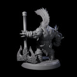 Raging Berserker Dwarf B Miniature for Dungeons and Dragons, Pathfinder or other TTRPGs