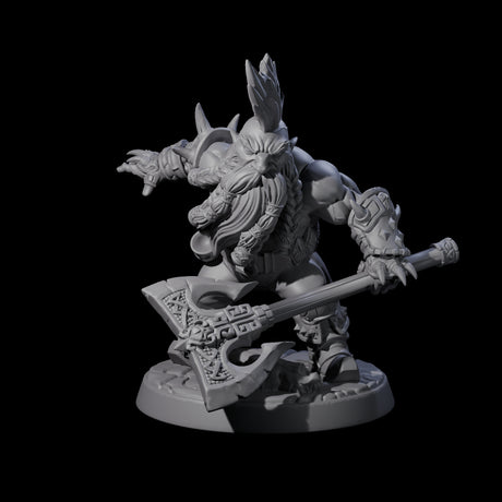 Raging Berserker Dwarf C Miniature for Dungeons and Dragons, Pathfinder or other TTRPGs