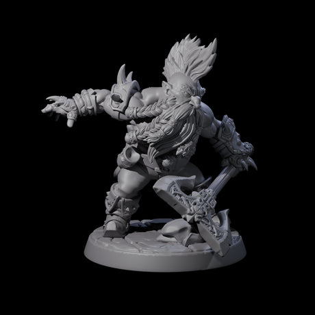 Raging Berserker Dwarf C Miniature for Dungeons and Dragons, Pathfinder or other TTRPGs