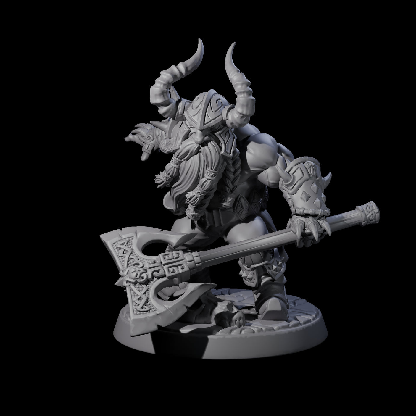 Raging Berserker Dwarf C Miniature for Dungeons and Dragons, Pathfinder or other TTRPGs