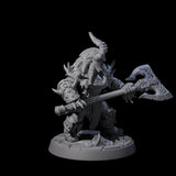 Raging Berserker Dwarf D Miniature for Dungeons and Dragons, Pathfinder or other TTRPGs