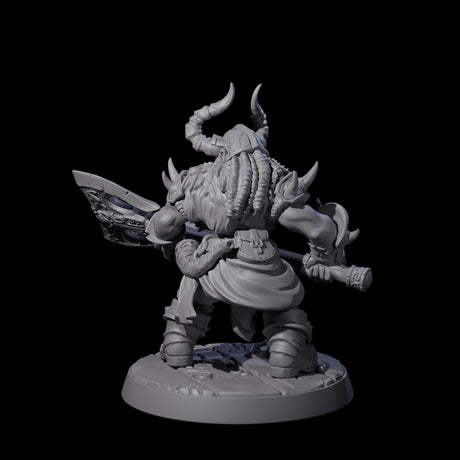 Raging Berserker Dwarf D Miniature for Dungeons and Dragons, Pathfinder or other TTRPGs