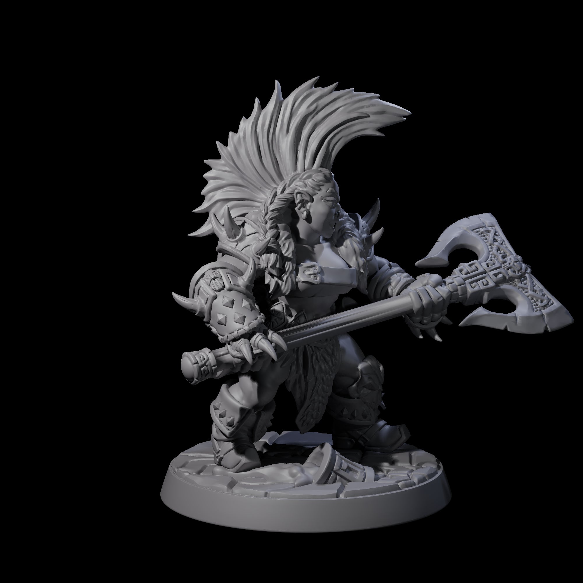 Raging Berserker Dwarf D Miniature for Dungeons and Dragons, Pathfinder or other TTRPGs