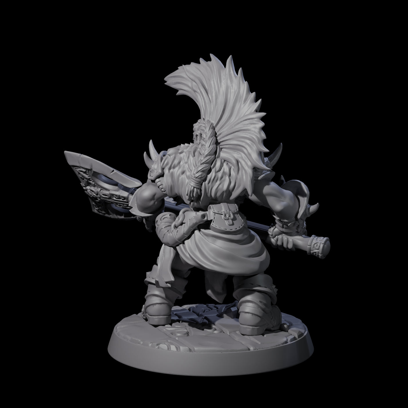 Raging Berserker Dwarf D Miniature for Dungeons and Dragons, Pathfinder or other TTRPGs