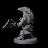 Raging Berserker Dwarf D Miniature for Dungeons and Dragons, Pathfinder or other TTRPGs