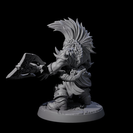 Raging Berserker Dwarf D Miniature for Dungeons and Dragons, Pathfinder or other TTRPGs