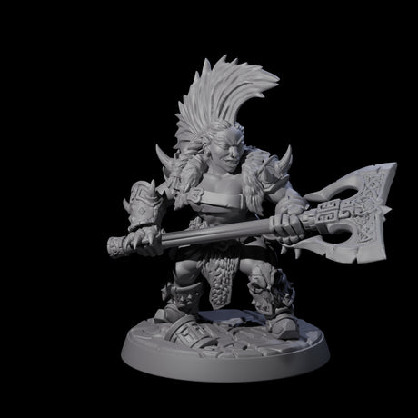 Raging Berserker Dwarf D Miniature for Dungeons and Dragons, Pathfinder or other TTRPGs