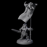 Raging Berserker Dwarf E Miniature for Dungeons and Dragons, Pathfinder or other TTRPGs