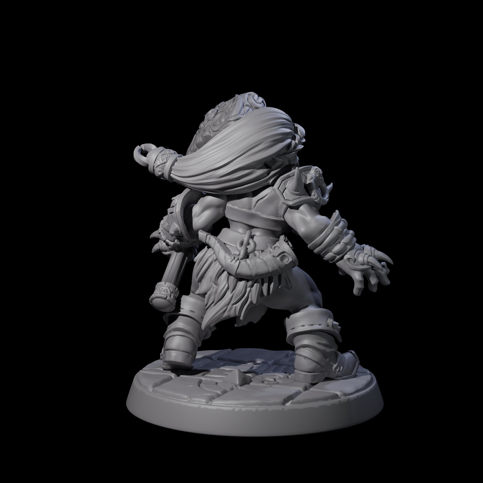 Raging Berserker Dwarf F Miniature for Dungeons and Dragons, Pathfinder or other TTRPGs