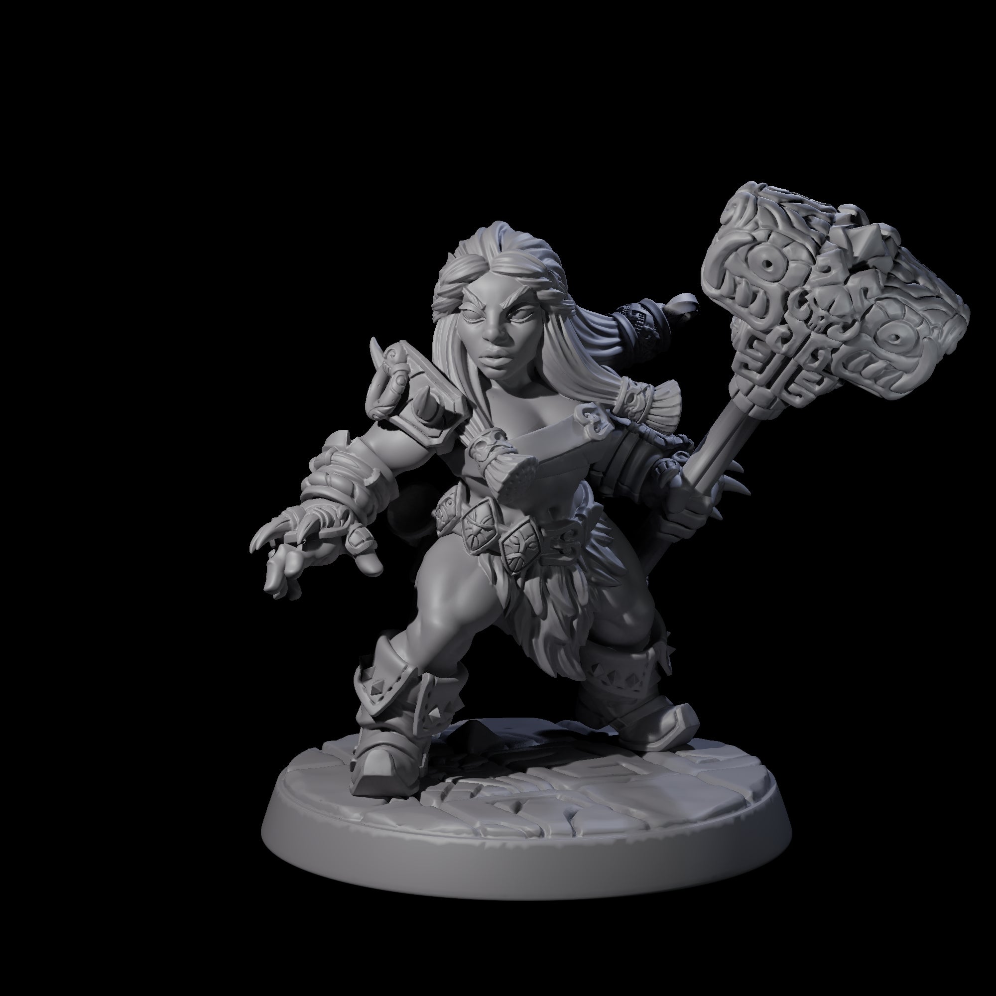 Raging Berserker Dwarf F Miniature for Dungeons and Dragons, Pathfinder or other TTRPGs
