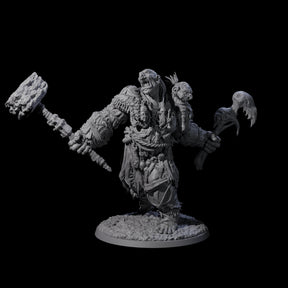Raging Berserker Ettin Miniature for Dungeons and Dragons, Pathfinder or other TTRPGs