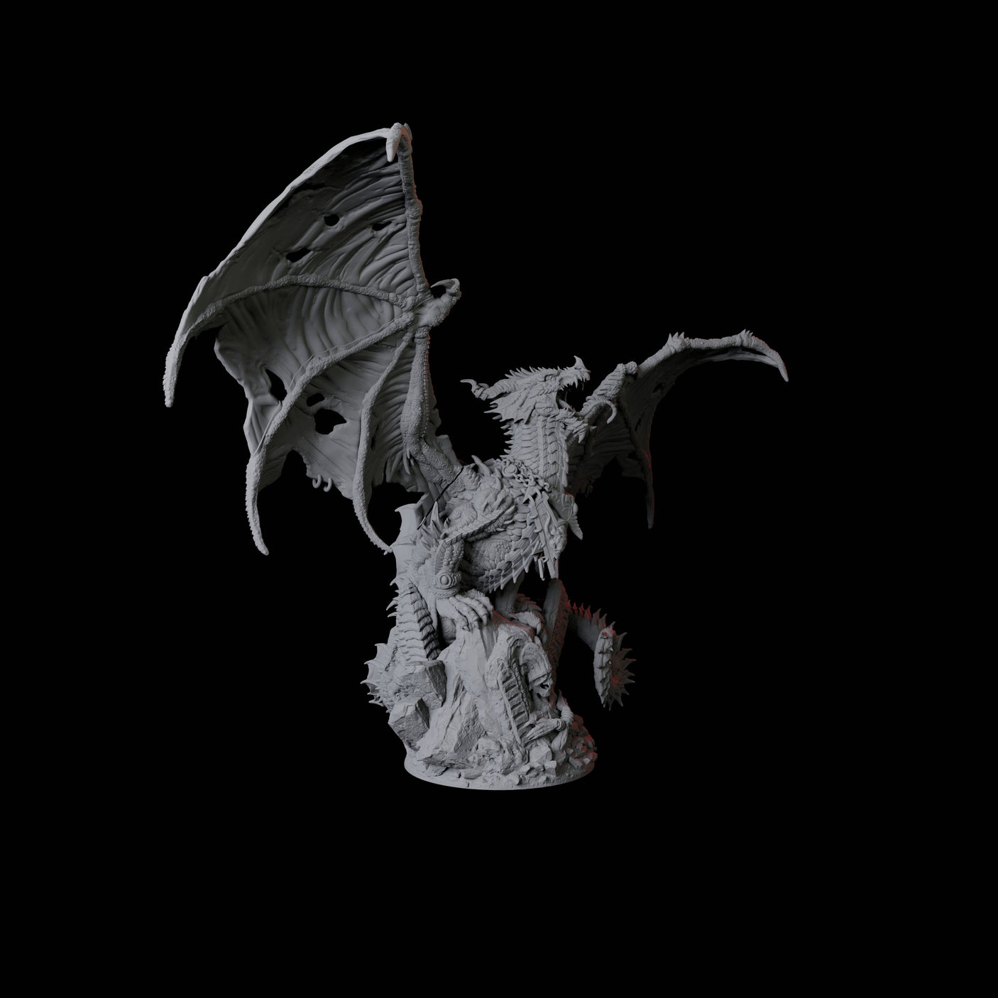 Raging Black Dragon Miniature for Dungeons and Dragons, Pathfinder or other TTRPGs