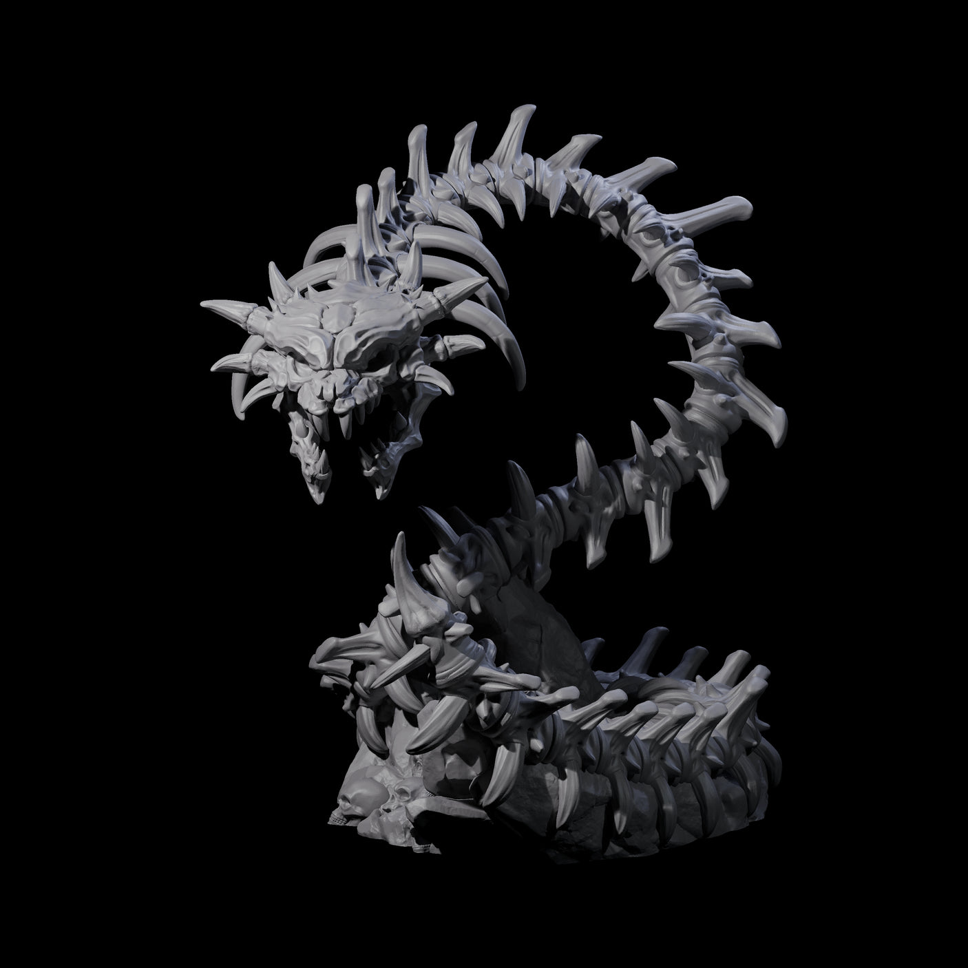 Raging Bone Naga Miniature for Dungeons and Dragons, Pathfinder or other TTRPGs