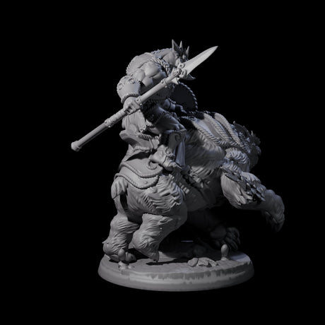 Raging Bugbear mounted on Owlbear A Miniature for Dungeons and Dragons, Pathfinder or other TTRPGs