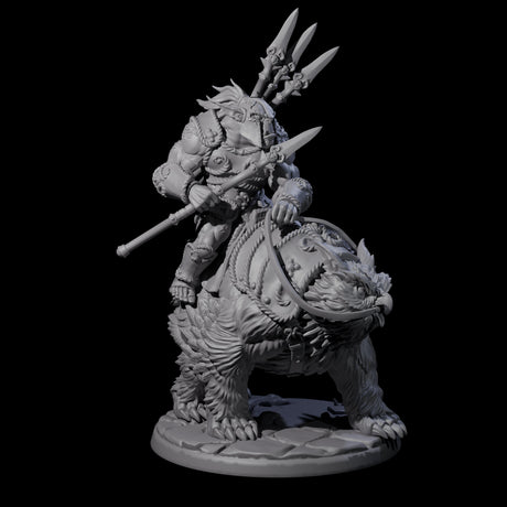 Raging Bugbear mounted on Owlbear B Miniature for Dungeons and Dragons, Pathfinder or other TTRPGs