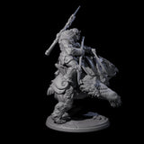 Raging Bugbear mounted on Owlbear D Miniature for Dungeons and Dragons, Pathfinder or other TTRPGs