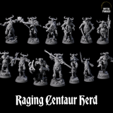 Raging Centaur Herd Miniature for Dungeons and Dragons, Pathfinder or other TTRPGs